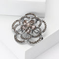 Alloy Rhinestone Flower Brooch For Suits Cardigans And Coats view 3
