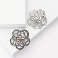 Alloy Rhinestone Flower Brooch For Suits Cardigans And Coats view 1