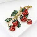 Alloy Strawberry Brooch Pin Cardigan Clasp For Vintage Style Outfits view 2