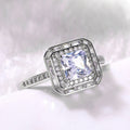 European American Women's Four Prong White Gold Plated Zircon Wedding Ring Fashion Jewelry view 2