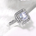 European American Women's Four Prong White Gold Plated Zircon Wedding Ring Fashion Jewelry view 3