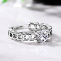 Korean Style Hollow Heart Ring, Copper White Gold Plated Women's Fashion Jewelry Accessory view 3