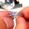 Korean Style Hollow Heart Ring, Copper White Gold Plated Women's Fashion Jewelry Accessory view 4