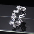 European American Irregular Trapezoid Square Zircon Ring, Fashion Couple Gift Ring view 3