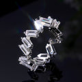 European American Irregular Trapezoid Square Zircon Ring, Fashion Couple Gift Ring view 1