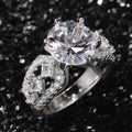 Luxury High Quality Zircon Womens Ring Hollow Square Stone Engagement Ring Jewelry view 3