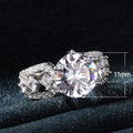 Luxury High Quality Zircon Womens Ring Hollow Square Stone Engagement Ring Jewelry view 5