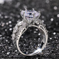 Luxury High Quality Zircon Womens Ring Hollow Square Stone Engagement Ring Jewelry view 4