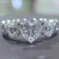 Korean Simple Double Heart Zircon Ring For Women, Fresh Fashion Valentine's Day Gift Jewelry view 4