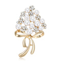 Alloy Rhinestone Bouquet Brooch Pin For Women Coats And Suits view 1