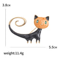 Alloy Handmade Enamel Wagging Cat Brooch Pendant For Fashion Decoration view 5