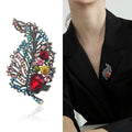 Alloy Crystal Leaf Brooch For Coat And Suit Decoration view 3