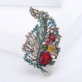 Alloy Crystal Leaf Brooch For Coat And Suit Decoration view 6
