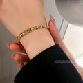 Korean Style Geometric Open Adjustable Alloy Line Bangle For Women Minimalist Metal Jewelry view 3