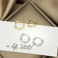 Elegant Korean Minimalist Twisted Round Hoop Alloy Small Huggie Ear Cuff Stud Earrings view 1
