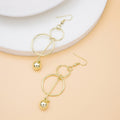 Bohemian Gold Alloy Multi Circle Hoop Drop Earrings Irregular Geometric Statement Dangle Earrings view 4