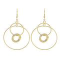 Bohemian Gold Alloy Multi Circle Hoop Drop Earrings Irregular Geometric Statement Dangle Earrings view 5