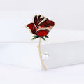 Alloy Enamel Rose Brooch Pin For Elegant Women Clothing Accessories view 4