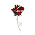 Alloy Enamel Rose Brooch Pin For Elegant Women Clothing Accessories view 1