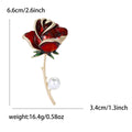Alloy Enamel Rose Brooch Pin For Elegant Women Clothing Accessories view 5