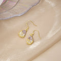 Elegant French Romantic Hollow Flower Zircon Crystal Water Drop Alloy Hook Dangle Earrings view 3