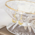 Elegant French Romantic Hollow Flower Zircon Crystal Water Drop Alloy Hook Dangle Earrings view 2