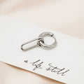 Geometric Stainless Steel Hoop With Diamond Square And Paperclip Drop Pendants Hip Hop Elegant Earrings view 2