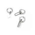 Geometric Stainless Steel Hoop With Diamond Square And Paperclip Drop Pendants Hip Hop Elegant Earrings view 5