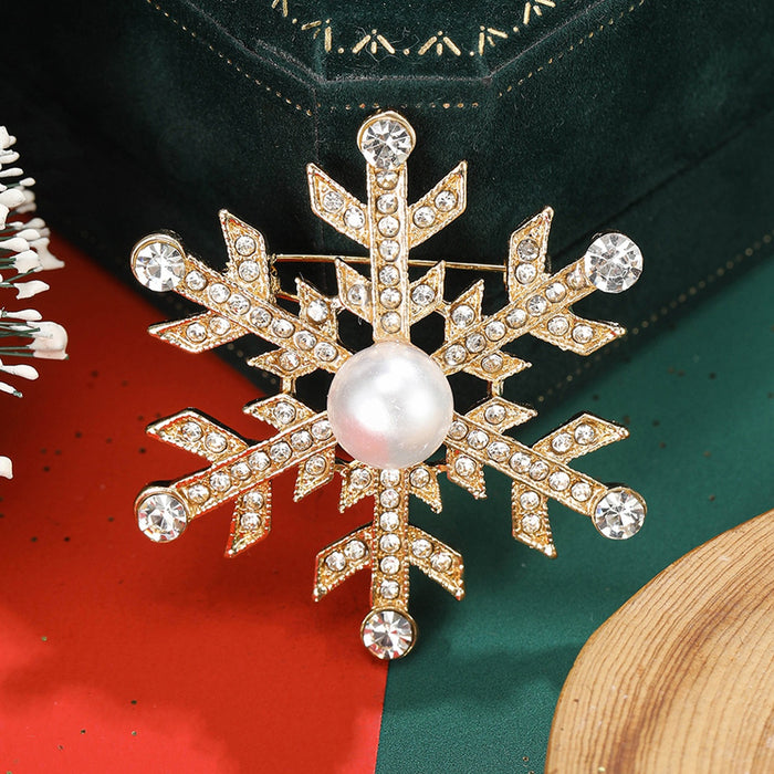 Alloy Snowflake Brooch Pin For Suit Lapel And Student Accessories