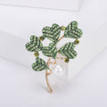 Alloy Freshwater Pearl Clover Brooch For Women's Outerwear view 4