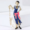 Alloy Enamel Lady Brooch For Cardigan Coat And Apparel Decor view 2