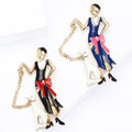 Alloy Enamel Lady Brooch For Cardigan Coat And Apparel Decor view 1