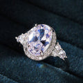 Simple Oval Micro Pave Engagement Ring For Women, European Sparkling Bridal Wedding Finger Ring view 4