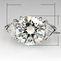 2021 New European Round Zircon Women's Ring, Copper White Gold Plated Micro Pave Finger Ring view 5