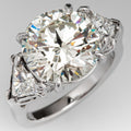 2021 New European Round Zircon Women's Ring, Copper White Gold Plated Micro Pave Finger Ring view 4