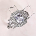 Delicate Full Zircon Square Ring For Women Electroplated Fashion Jewelry view 5