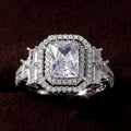 Delicate Full Zircon Square Ring For Women Electroplated Fashion Jewelry view 2