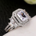 Delicate Full Zircon Square Ring For Women Electroplated Fashion Jewelry view 3