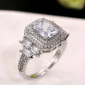 Delicate Full Zircon Square Ring For Women Electroplated Fashion Jewelry view 4