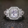 Delicate Full Zircon Square Ring For Women Electroplated Fashion Jewelry view 1