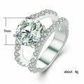 European American Women's Double Row Full Zircon Ring Creative Fashion Valentine's Gift view 5