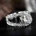 European American Women's Double Row Full Zircon Ring Creative Fashion Valentine's Gift view 2