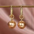 Hong Kong Style French Vintage Metal Faux Pearl Hoop Earrings, Versatile Fashion Jewelry For Women view 5