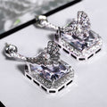 Fashion Butterfly Drop Earrings In Platinum Plated Copper With Cubic Zirconia For Women view 3