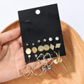 Elegant Alloy Pearl Rhinestone Stud And Hoop Drop Earring Set For Women, Geometric Fashion Jewelry Earrings view 1