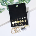 Elegant Alloy Pearl Rhinestone Stud And Hoop Drop Earring Set For Women, Geometric Fashion Jewelry Earrings view 3
