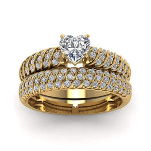 Gold Plated Alloy Rhinestone Couple Rings For Women, European Fashion Wedding Jewelry Set