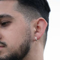 Men's Full Zircon Huggie Hoop Earrings, Fashion Hip Hop Trendy Ear Cuffs Jewelry view 4