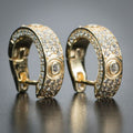 Men's Full Zircon Huggie Hoop Earrings, Fashion Hip Hop Trendy Ear Cuffs Jewelry view 2