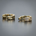 Men's Full Zircon Huggie Hoop Earrings, Fashion Hip Hop Trendy Ear Cuffs Jewelry view 3